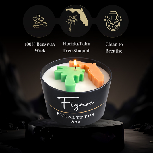 Florida State Palm Tree Candle | Tropical Coastal Decor | Non-Toxic 8 oz