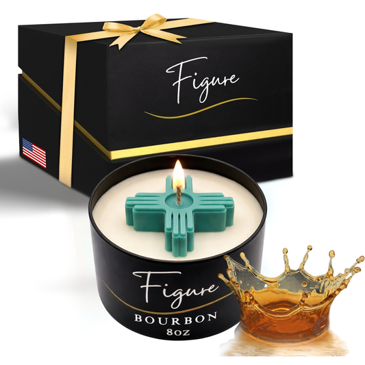 Turquoise Zia Symbol Candle