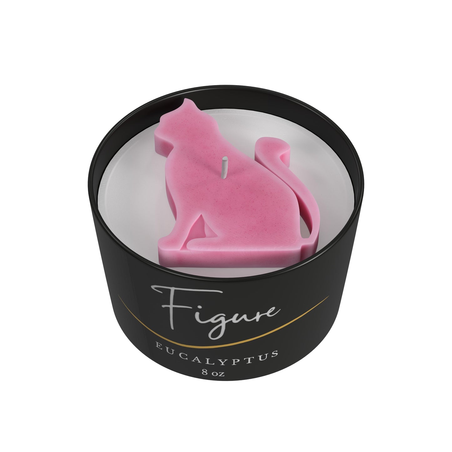 Teal Cat Candle