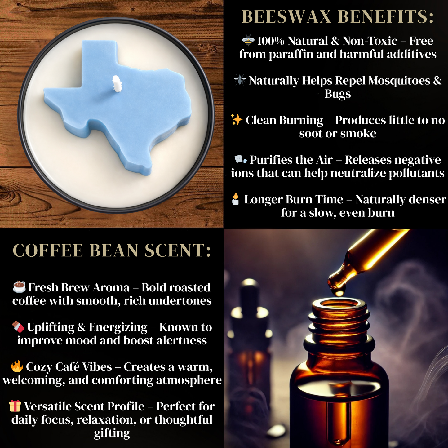 Texas State Candle 🤠 Western Decor | Non-Toxic 8 oz | Gift Ready