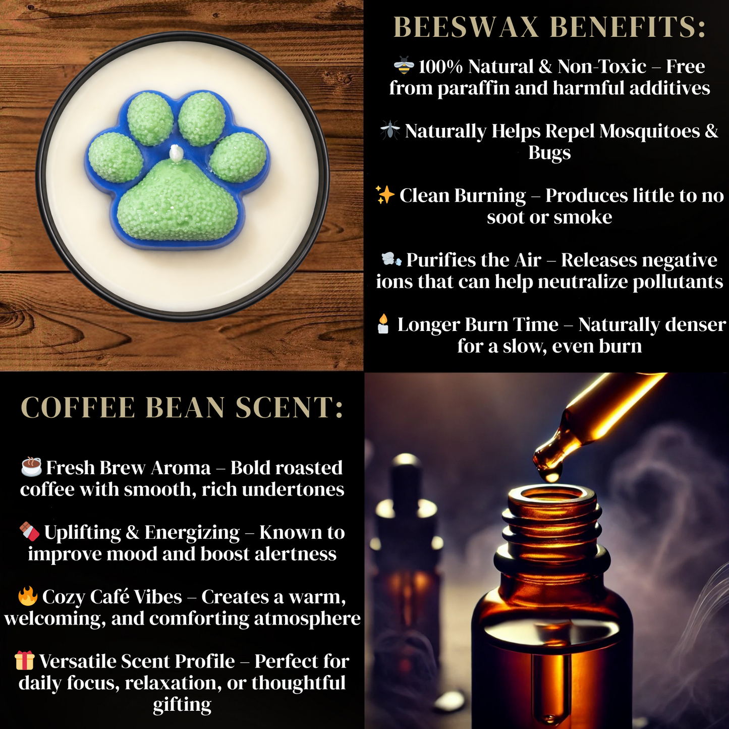 Seattle Blue & Green Dog Paw Candle | Football & Soccer Fan Gift | 8 oz