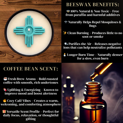 Turquoise Zia Symbol Candle