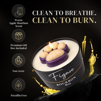 Purple & Gold Dog Paw Candle 🐾 UW Huskies | Non-Toxic 8 oz