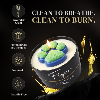 Seattle Blue & Green Dog Paw Candle | Football & Soccer Fan Gift | 8 oz