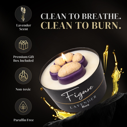 Purple & Gold Dog Paw Candle 🐾 UW Huskies | Non-Toxic 8 oz