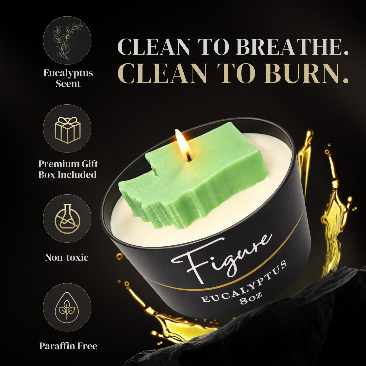 Washington State Shaped Candle | Pacific Northwest Decor | 8 oz Non-Toxic