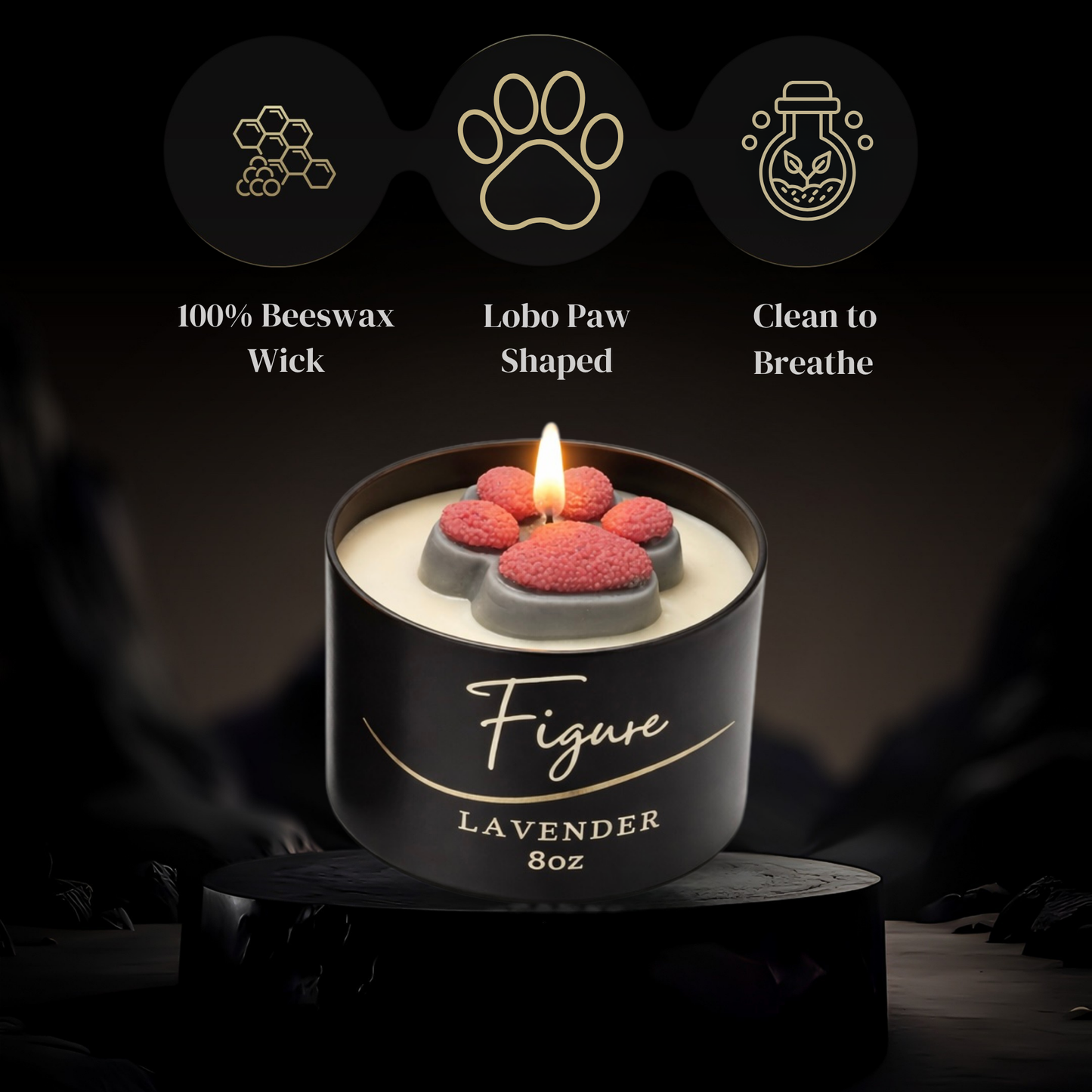 NM Lobo Paw Candle