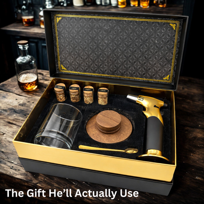 Whiskey Smoker Kit with Torch & Clear Glass