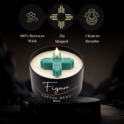Turquoise Zia Symbol Candle