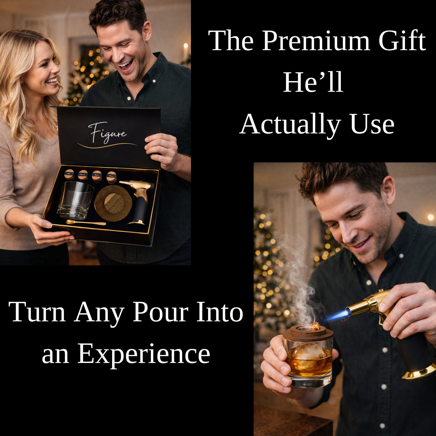 Whiskey Smoker Kit with Torch & Clear Glass