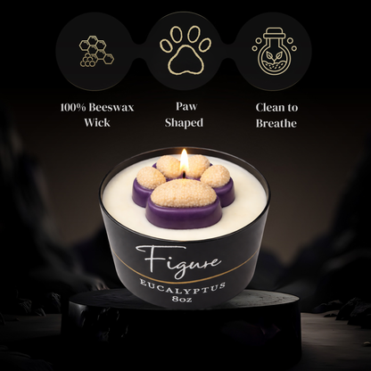 Purple & Gold Dog Paw Candle 🐾 UW Huskies | Non-Toxic 8 oz
