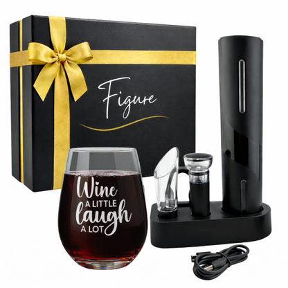 Premium Electric Wine Opener Gift Set – “I Want Wine, Not Your Opinion