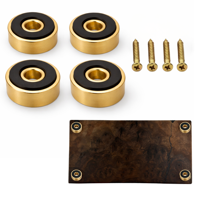 Premium Cutting Board Feet (Set of 4) – Non-Slip Silicone Grip | Brass, Stainless, or Black