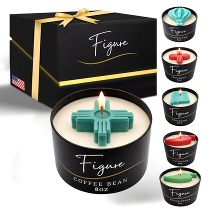 Turquoise Zia Symbol Candle