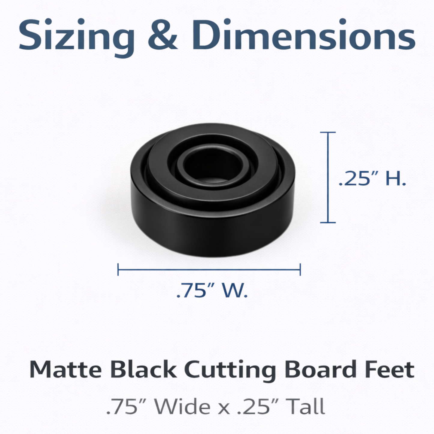 Premium Cutting Board Feet (Set of 4) – Non-Slip Silicone Grip | Brass, Stainless, or Black