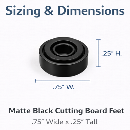 Premium Cutting Board Feet (Set of 4) – Non-Slip Silicone Grip | Brass, Stainless, or Black