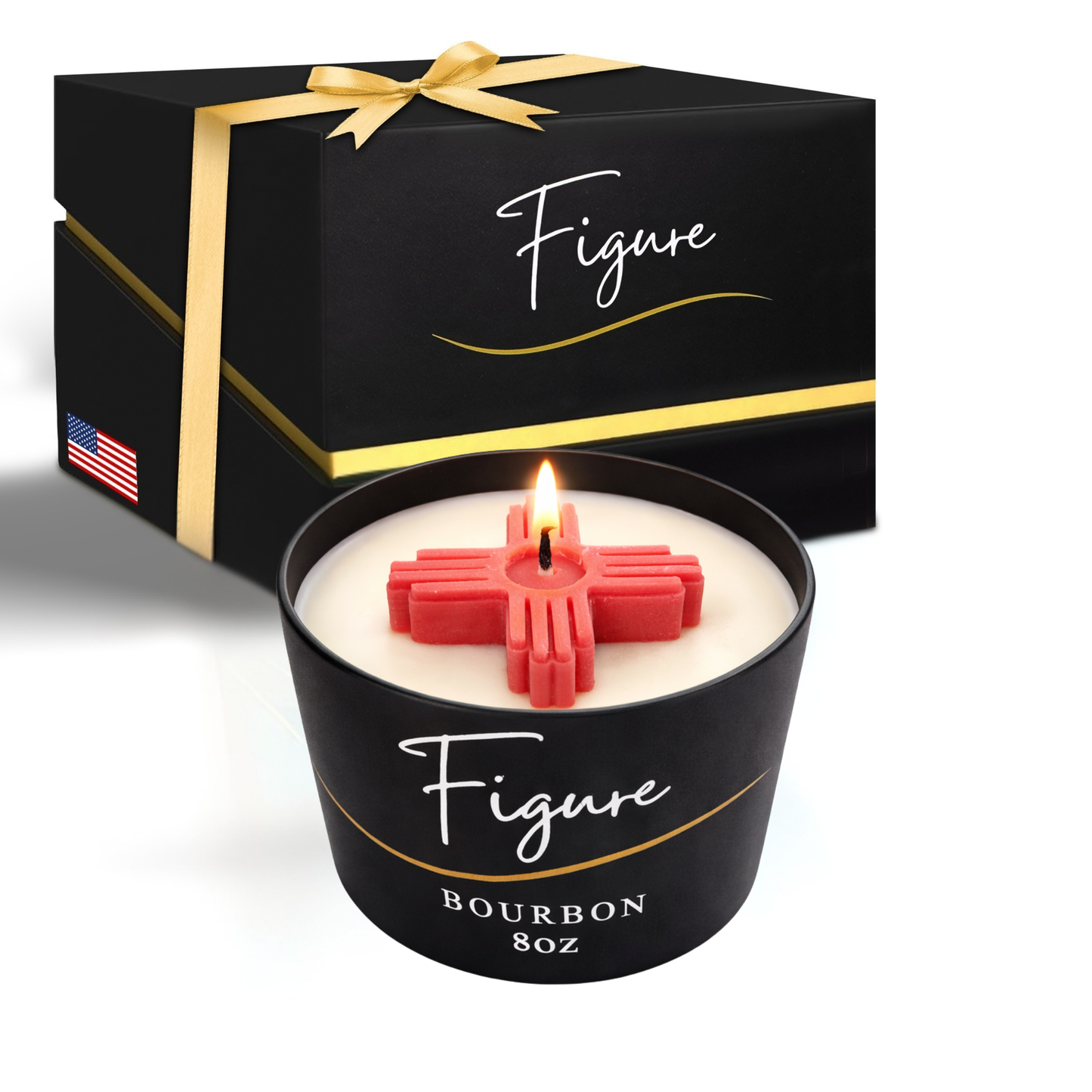 Red Zia Symbol Candle