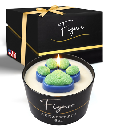Seattle Blue & Green Dog Paw Candle | Football & Soccer Fan Gift | 8 oz