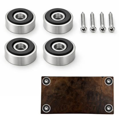 Premium Cutting Board Feet (Set of 4) – Non-Slip Silicone Grip | Brass, Stainless, or Black