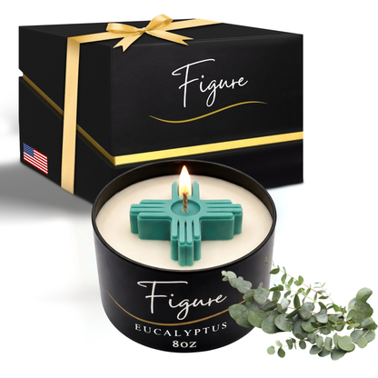 Turquoise Zia Symbol Candle
