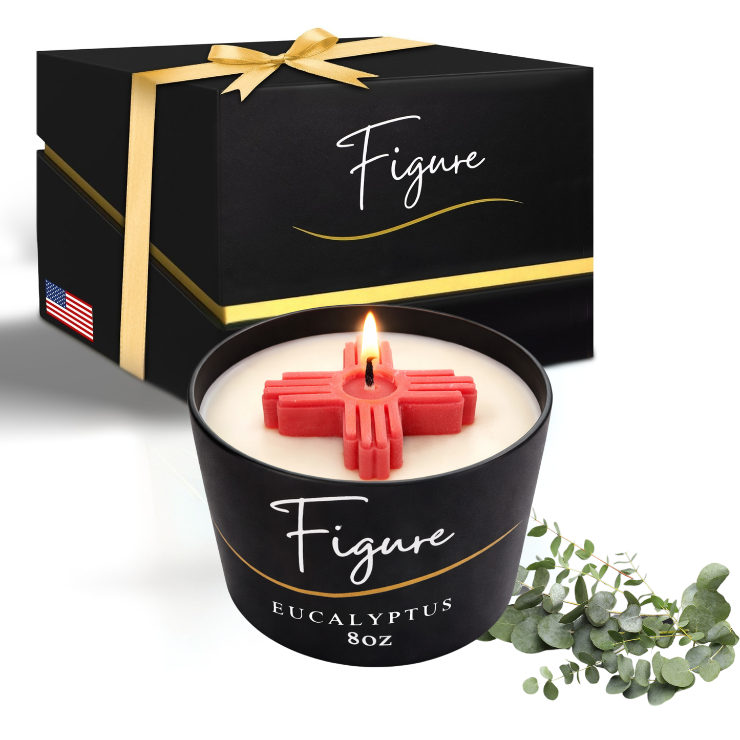 Red Zia Symbol Candle