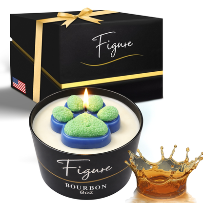 Seattle Blue & Green Dog Paw Candle | Football & Soccer Fan Gift | 8 oz