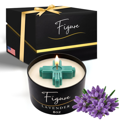 Turquoise Zia Symbol Candle