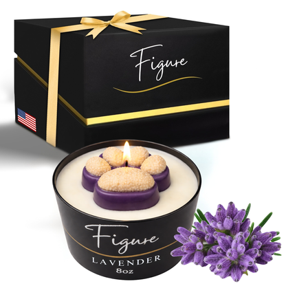 Purple & Gold Dog Paw Candle 🐾 UW Huskies | Non-Toxic 8 oz