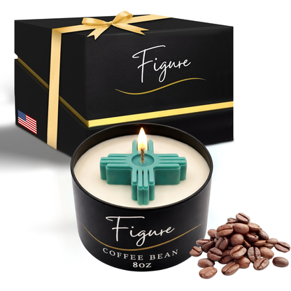 Turquoise Zia Symbol Candle
