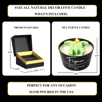 Sea Turtle Candle | Beach Decor, Coastal Home & Aquarium Gift | 8 oz Non-Toxic