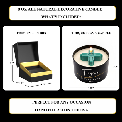 Turquoise Zia Symbol Candle