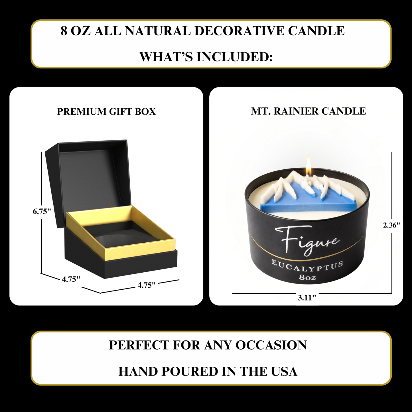 Mt. Rainier Candle 🏔️ Mountain Decor | Pacific Northwest | Non-Toxic 8 oz