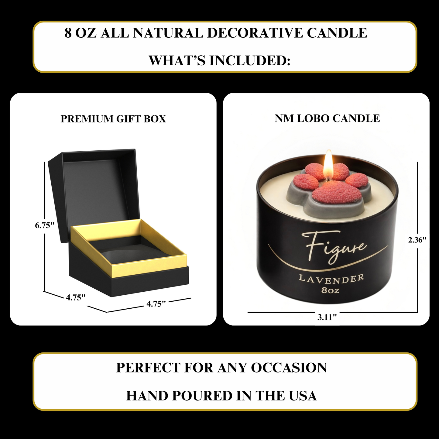 NM Lobo Paw Candle