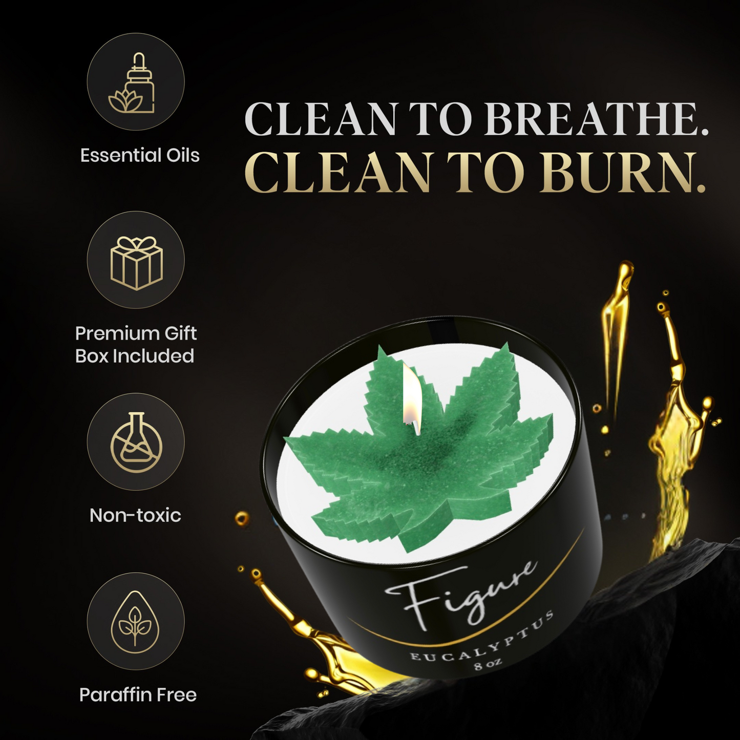 Weed Leaf Marijuana Candle