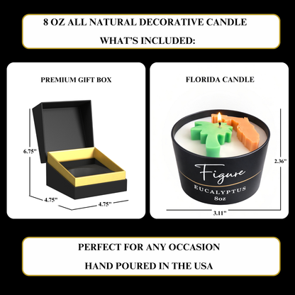 Florida State Palm Tree Candle | Tropical Coastal Decor | Non-Toxic 8 oz