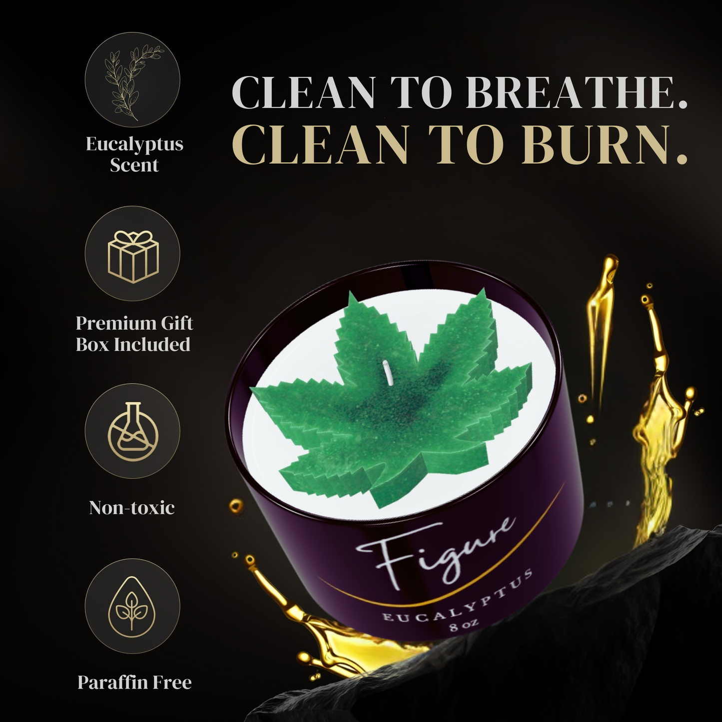 Weed Leaf Marijuana Candle