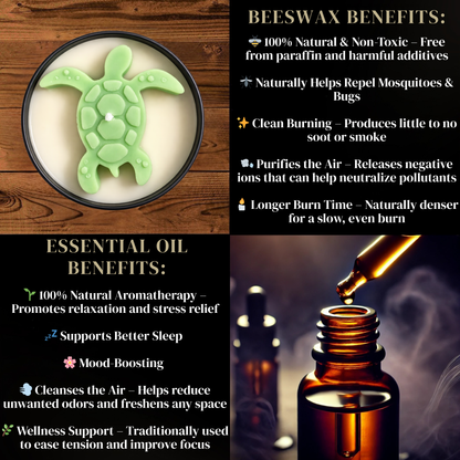 Sea Turtle Candle | Beach Decor, Coastal Home & Aquarium Gift | 8 oz Non-Toxic
