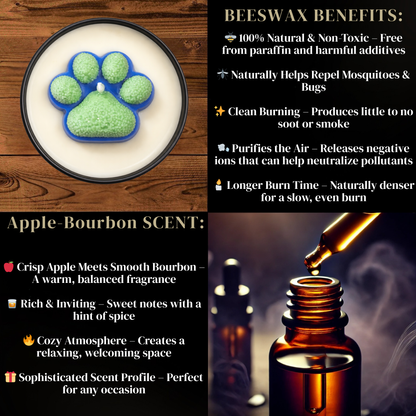 Seattle Blue & Green Dog Paw Candle | Football & Soccer Fan Gift | 8 oz