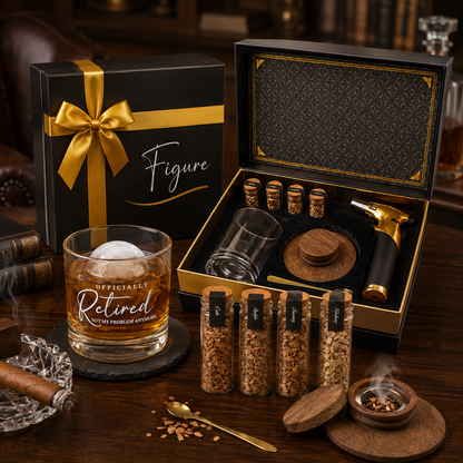 Whiskey Smoker Kit with Torch & Retirement Glass