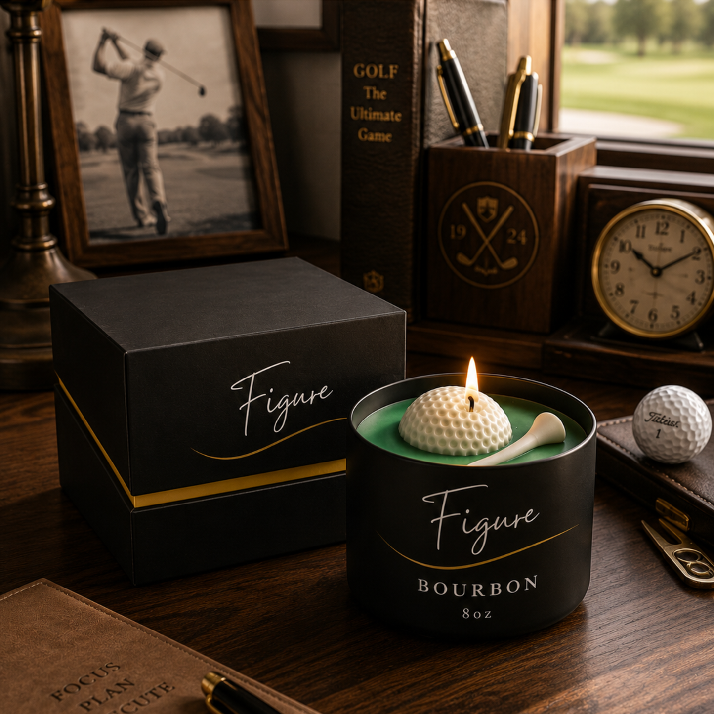 The 19th Hole Kit – Golf Candle + Whiskey Smoker Gift Set