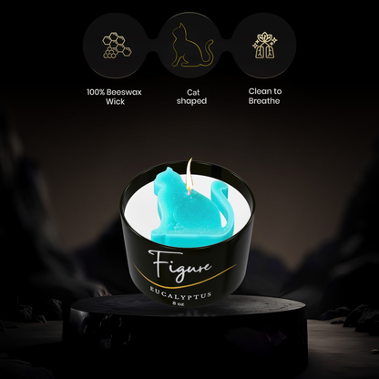 Teal Cat Candle