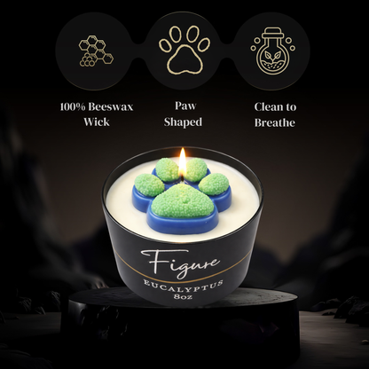 Seattle Blue & Green Dog Paw Candle | Football & Soccer Fan Gift | 8 oz